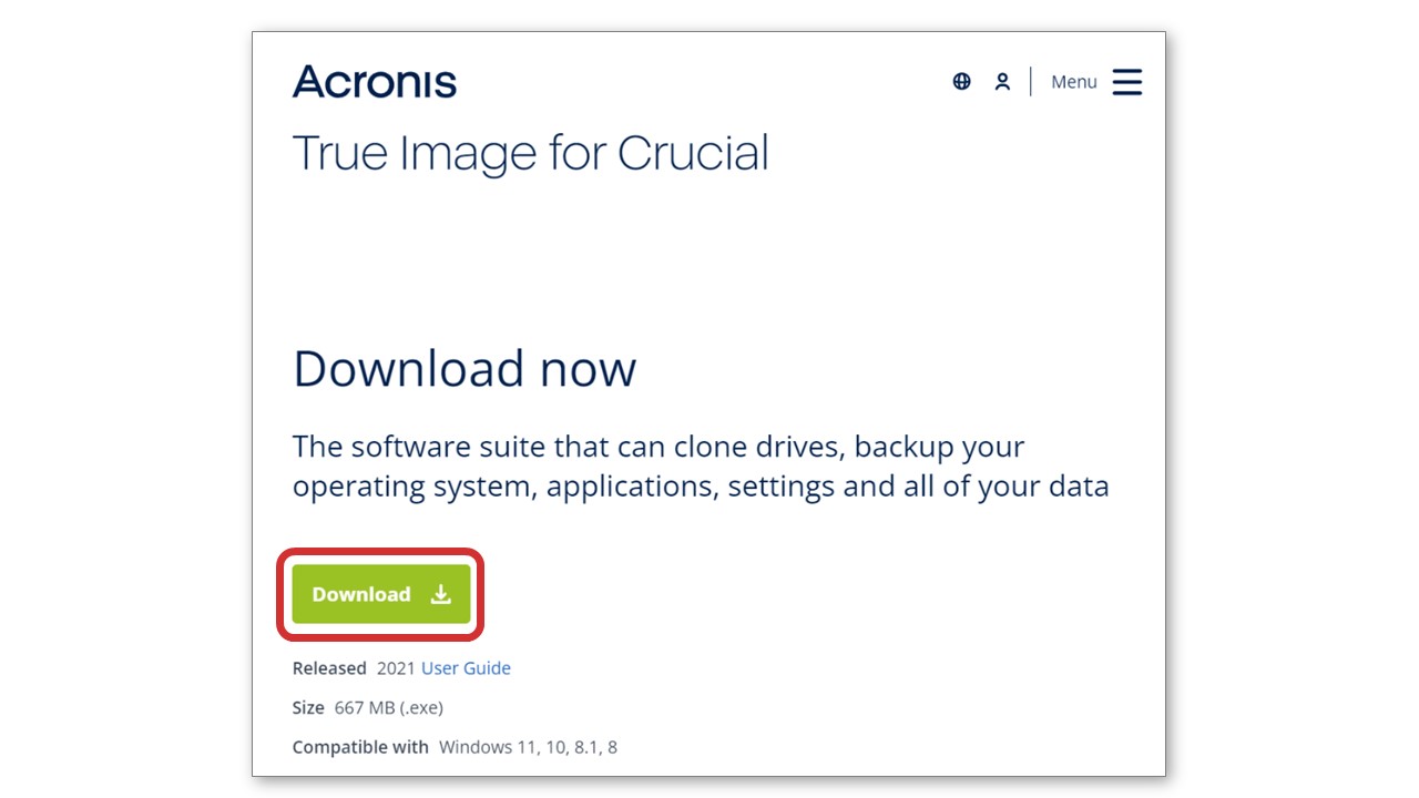 acronis true image for crucial パーティション