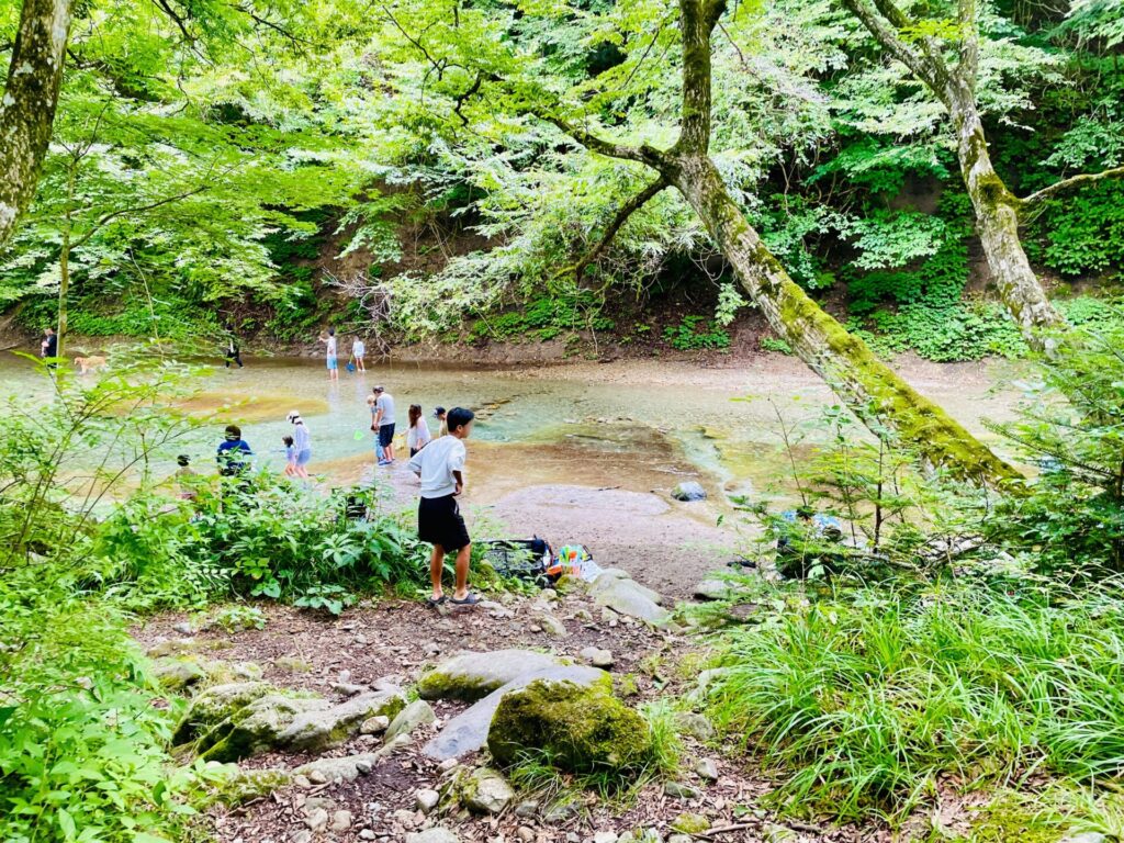 木の俣渓谷での川遊び