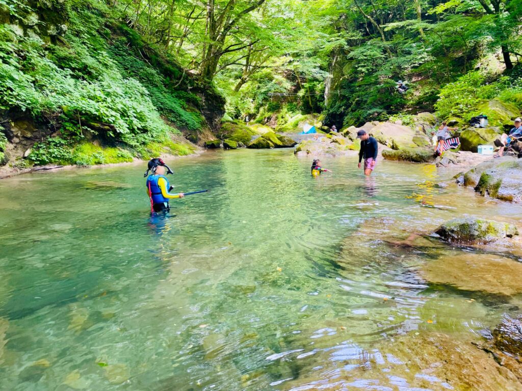 木の俣渓谷での川遊び