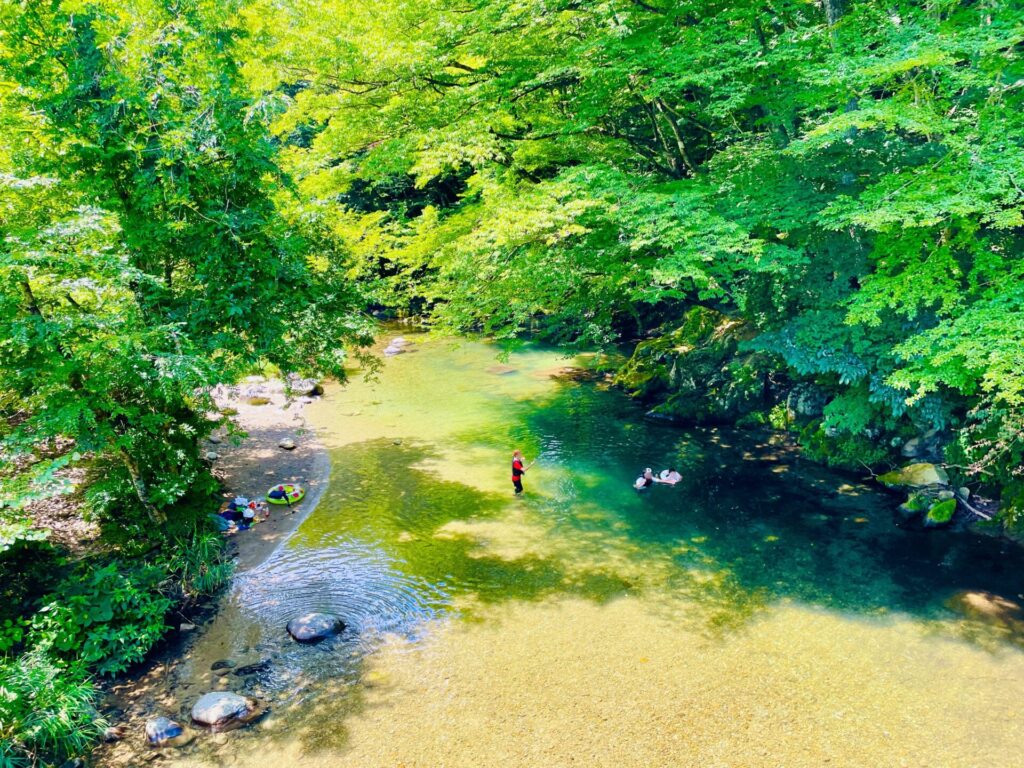 木の俣渓谷での川遊び