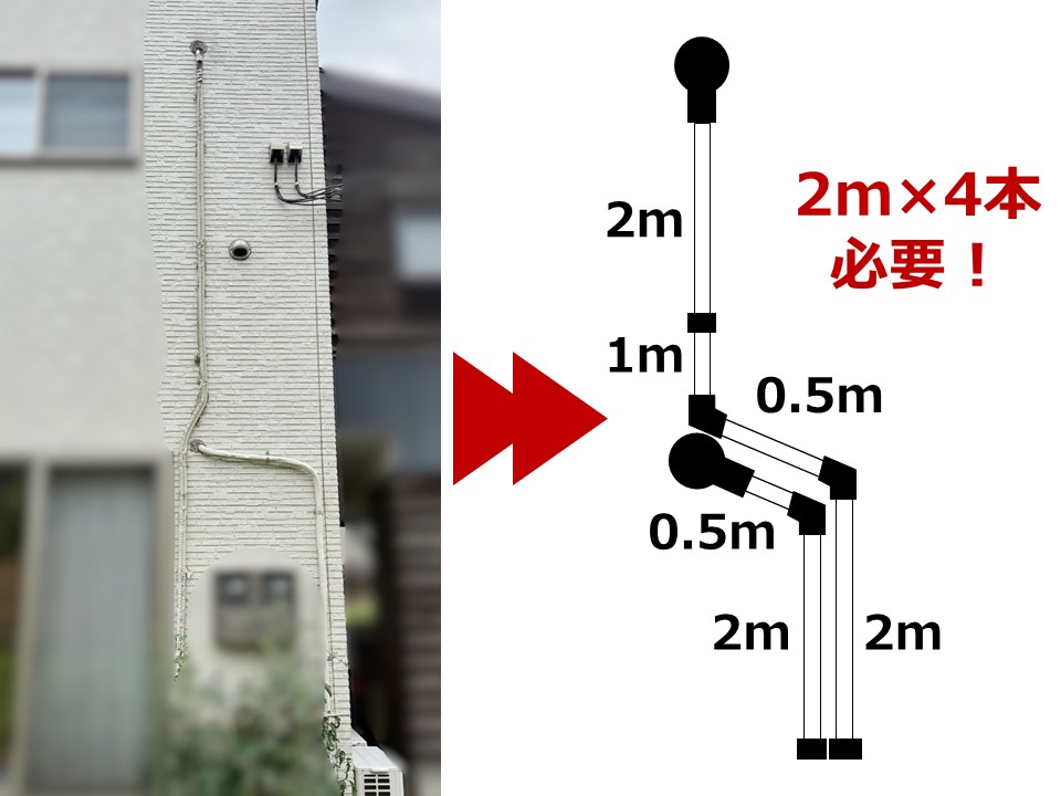 エアコン配管のボロボロテープを補修＆化粧カバー後付け手順