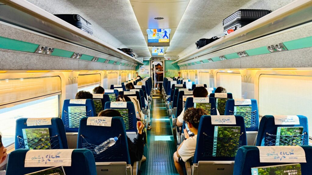 清州空港からソウルに行く手段 KTXの車内