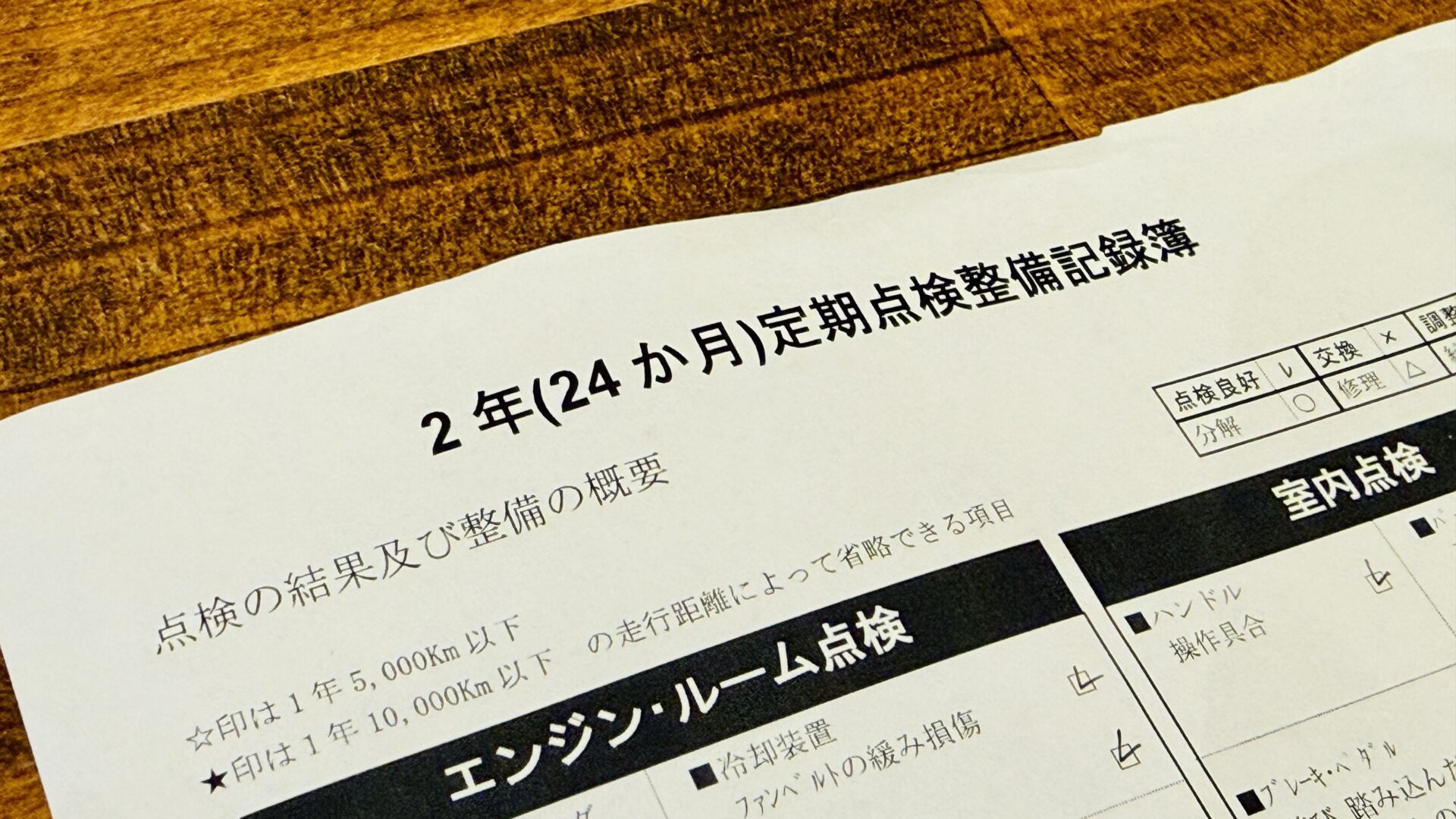ユーザー車検 点検記録簿 自分で
