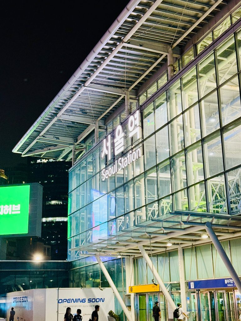 夜に到着した時のソウル駅